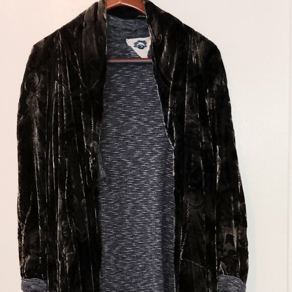 Rolling Wave Clothing Brown Burnout Velvet Jacket - Picture 1 of 11